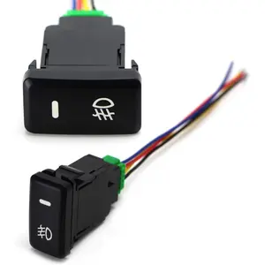 4-Pole 12V Push Switch w/LED Background Indicator Lights Compatible With Lights,DRL,LED Light Bar, etc (39mm Standard Size)
