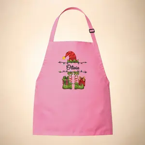 Personalized Kids Apron for Kitchen with Name - Grinch, Elf, Turkey, Kitchen