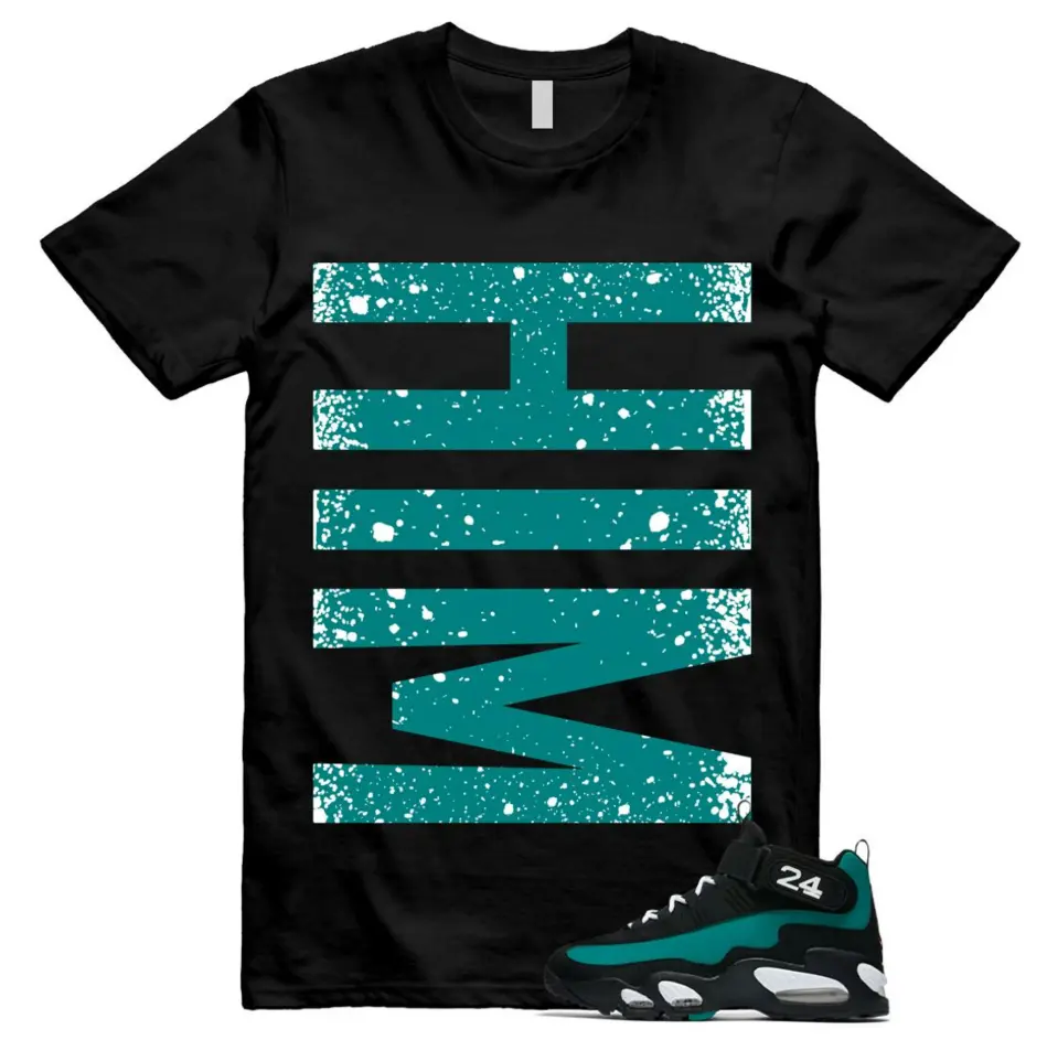 Him Graphic Tee, Black Teal Shirt to Match Sneakers, Unisex Christian Streetwear T-Shirt, Bold Distressed Faith Design Shirt