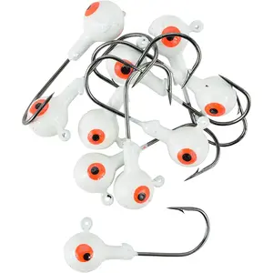 1/4-1oz White Ball Jig Heads - 10 Pack - 5 Sizes to Choose from