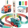 AOMOSIN Electric Domino Train - 140-Piece Auto Lay Set with Colorful Blocks, Transportation-Themed STEM Building Toy with Automatic Dispenser, Fine Motor Practice for 3-4 Years, Kids Toys, Cool Gifts for Kids