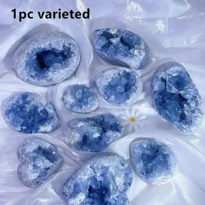 1PC rare lapis lazuli crystal cluster, high-quality blue lapis lazuli Druze crystal, DIY high-end jewelry accessories, home collection feng shui ornaments, aquarium decorations, holiday gifts, ideal gifts for crystal enthusiasts, Druzy