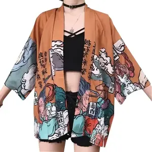 Women Japanese Kimono Cardigan Coat Yukata Outwear Tops Vintage Japanese Style