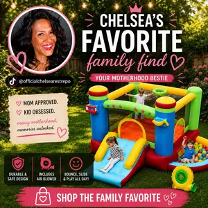 【officialchelsearestrepo Recommended】Costzon Inflatable Bounce House with Air Blower & Ball Pit, Mini Bounce House with Slide for Backyard Birthday Party Gifts for 3-12,No Ocean Ball & Basketball Included