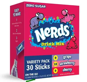 Juicy Mixes Nerds, Variety – Powder Drink Mix, Delicious hydration, Makes 30 Drinks