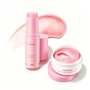 PDRN Pink Collagen Multi-Balm with Volufiline & NAD+Pink Eye Patches —Anti-Aging Balm for Eyes, Neck, Lips & Smile Lines