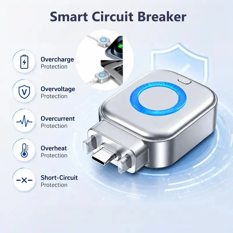 2nd Gen 140W Smart Auto Stop Charging Adapter with AI Full-Charge Disconnector & Overcharge Protection, Universal USB-C Overcharge Safety Splitter for Smartphone, Tablet, Laptop, Handheld Devices – Battery Care Power Splitter