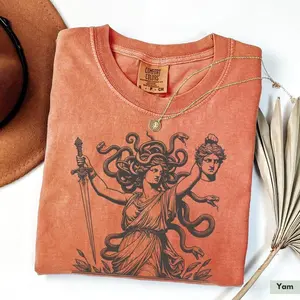 Comfort Colors Retro Girls Will Be Girls T-Shirt for Her Medusa with Head of Perseus Feminist TShirt Women's Empowerment T-Shirt Feminism Tee