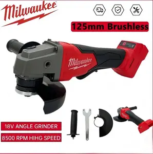Milwaukee 125mm Braking Variable Speed Angle Grinder, Brushless Motor, 8,500 RPM, 5 Speed Settings, RAPIDSTOP Brake System, For Metal Cutting and Grinding, Cordless Power Tool