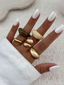 Vintage Simple Thick Round Open Rings Set, Unusual Fashion Unique Finger Rings, Statement Rings, Suitable for Women Daily Commute, Holiday Gifts, Party Decorations