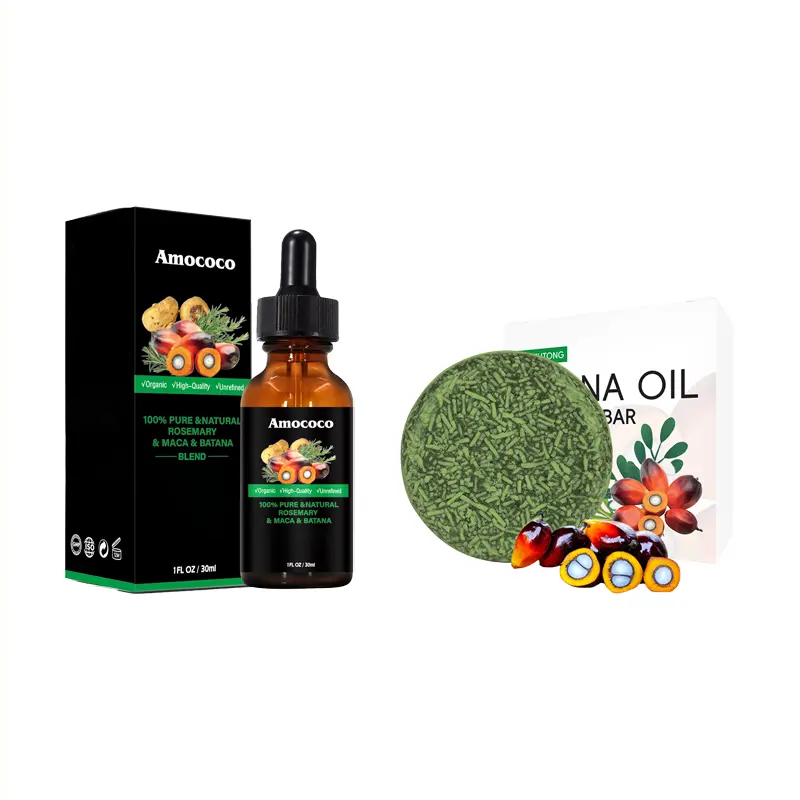 Conditioner 30ml Batana Oil -60ml Let Grow Shampoo Set | Natural Hair Growth Treatment | Multi-Effect Care Haircare Nourishing