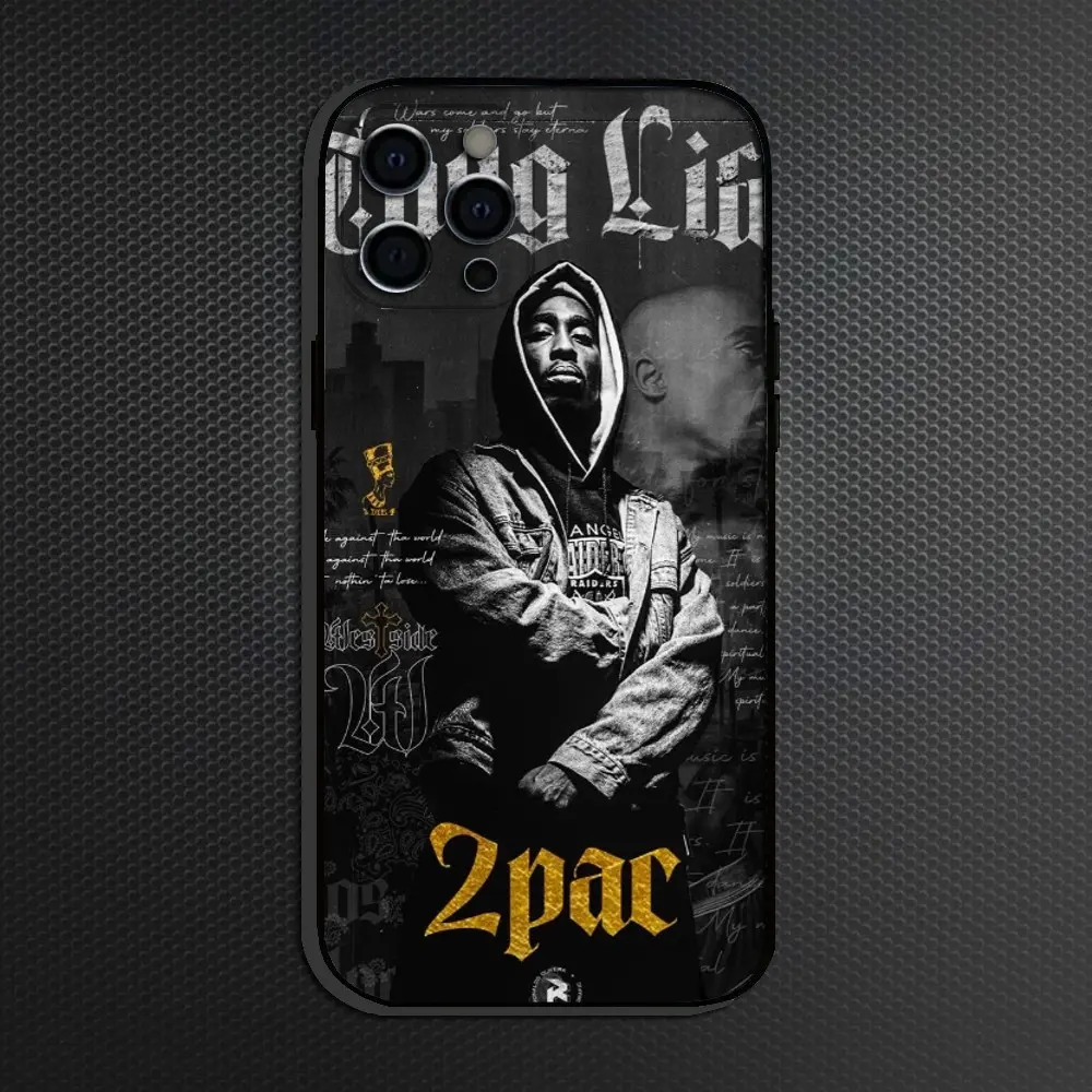 2pac T-upac Shakur Rapper Trendy Design Phone Case For iPhone 17/16/15/14/13/12/11/Pro/ProMax/Plus/17Air,Soft Silicone Black Cover,Making It an Excellent Gift Choice for Fans,Christmas And Birthday