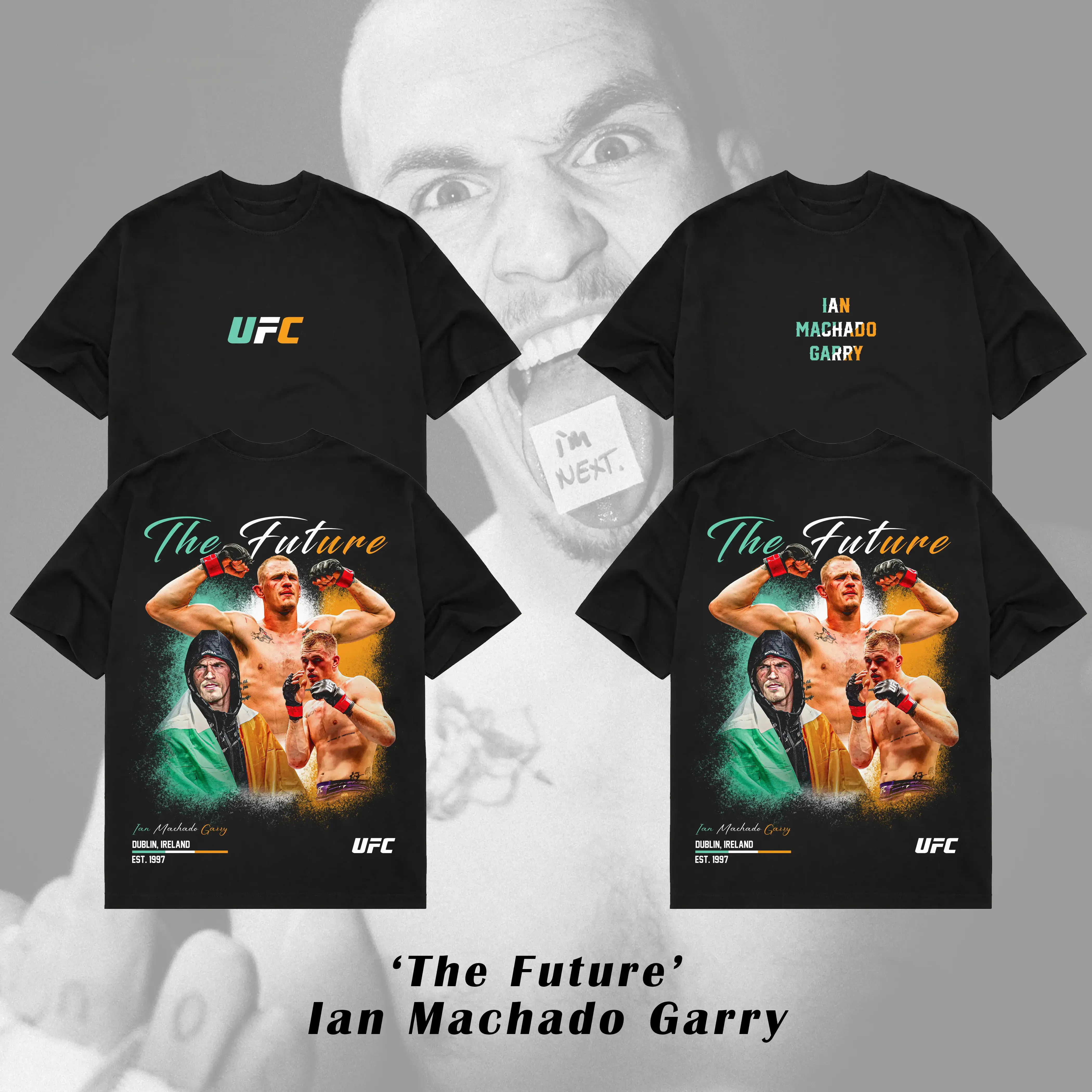 Ian Machado Garry The Future UFC 330 Double Sided Graphic Tee, Irish MMA Fight T Shirt for Men
