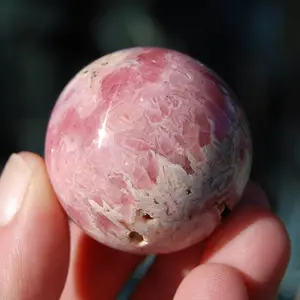 37mm 91g Genuine Rhodochrosite Crystal Sphere, Large Rhodochrosite Gemstone, Argentina