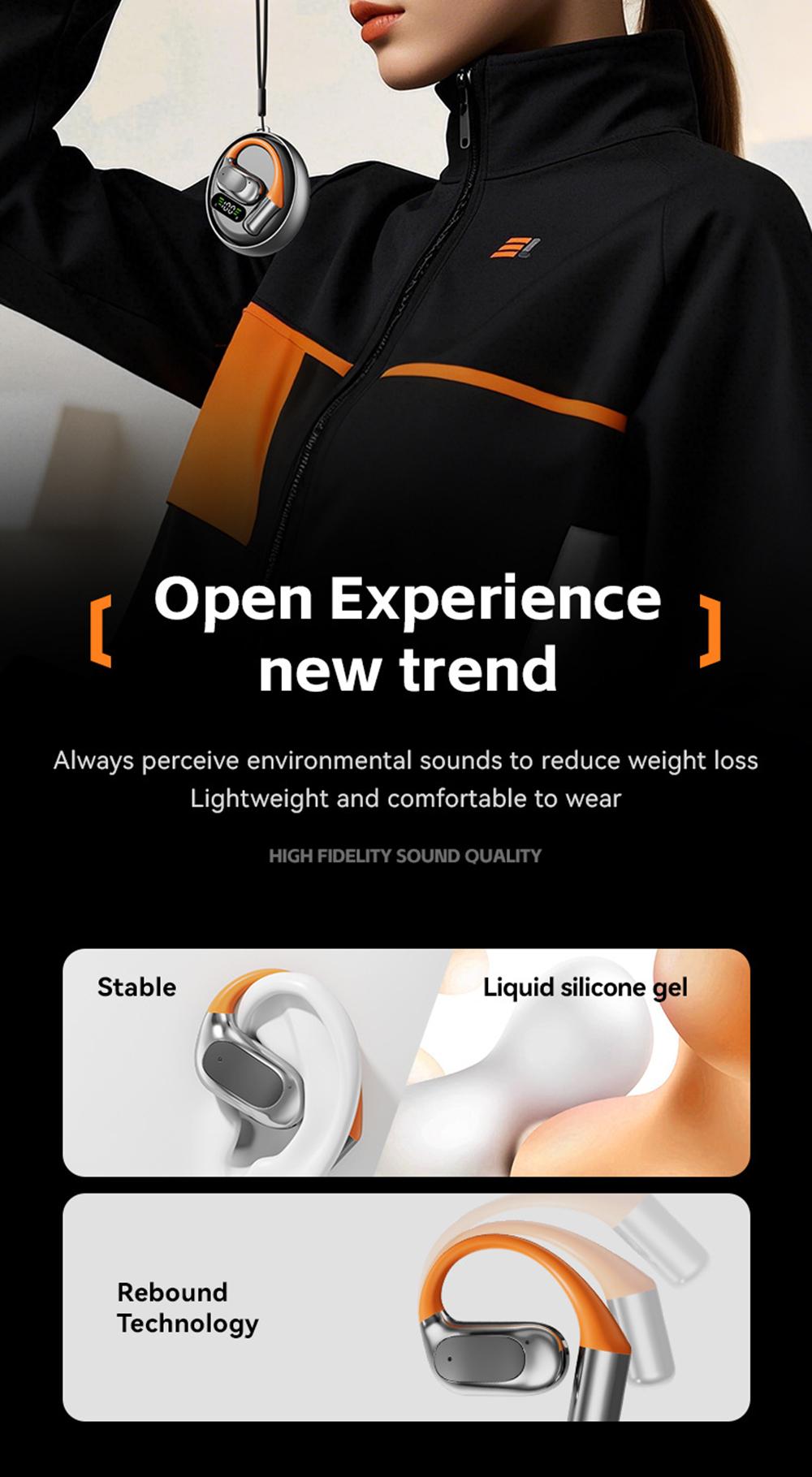 KEAI M113 Bluetooth Wireless 5.4 Earbuds, 2-in-1 OWS Rotatable Bluetooth Earbuds with Charging Case, Suitable for Office, Travel, Sports, Learning, Compatible with iPhone & Android