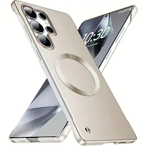 Phone Case - Protective Set of 3 Items Including 1 Phone Cover And 2 Screen Protectors. This Ultra-Slim Metallic Paint Magnetic Case Is Designed for Compatibility with Iphone 17 Pro Max, 17 Air, 17, 16E, 16, 15, 14 Pro Max Plus, 13, 12 Casing