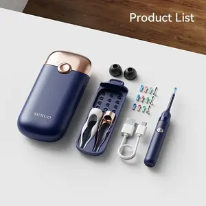 Rechargeable Ear Wax Removal Tool Set with Camera Light, Multi-Functional Ear Cleaning Kit, 12-Piece Set, Perfect Gift for Christmas, Valentine's Day, Birthday