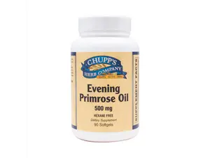 Chupp's Evening Primrose Oil 500 mg - Reduces Inflammation, Improves Skin Health, Hexane Free, 90 Softgels