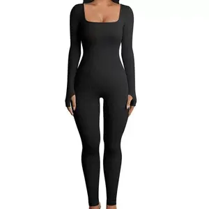 Seamless Square Neck Sports Jumpsuit
