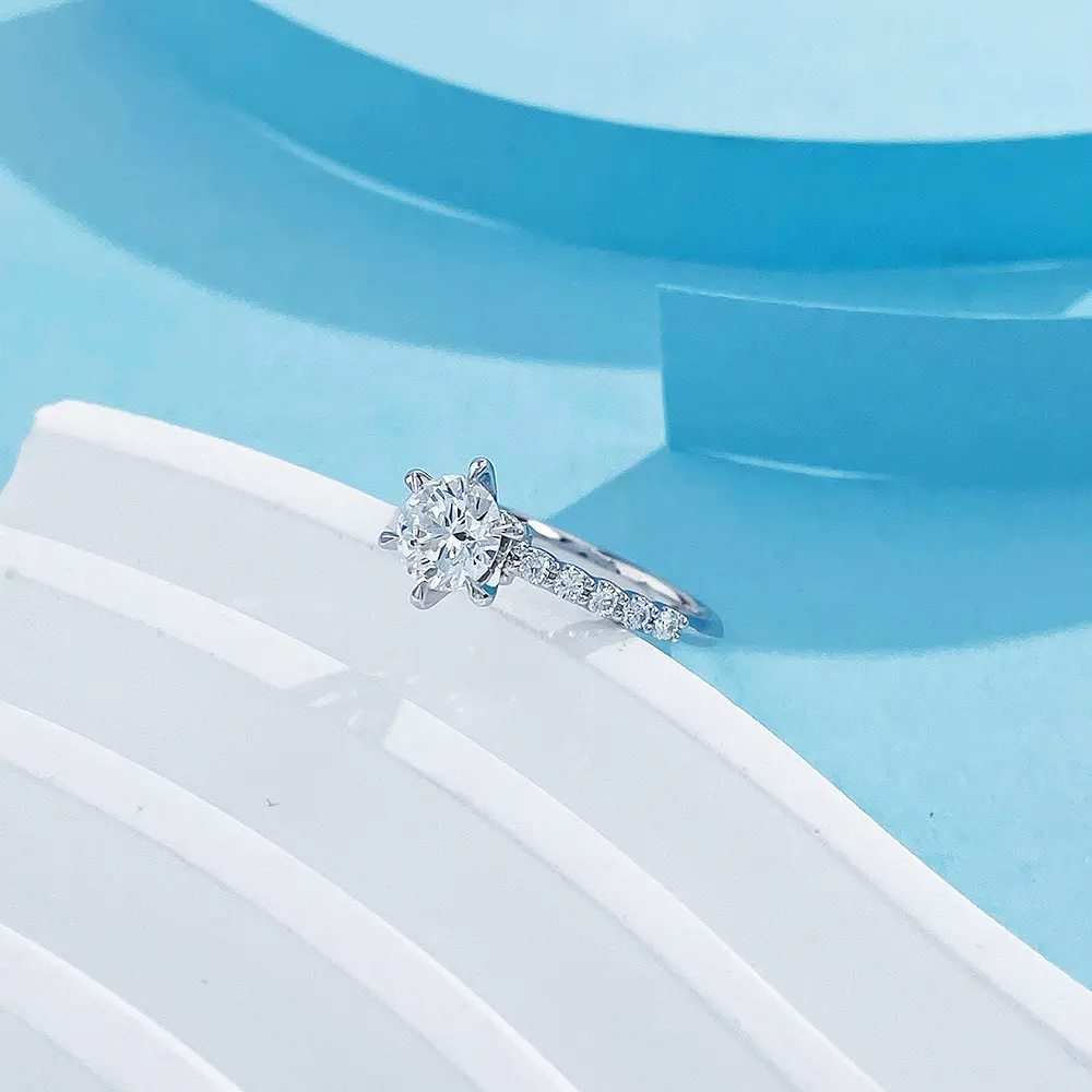 0.52ct 14k Blush Eternity labgrown diamond ring