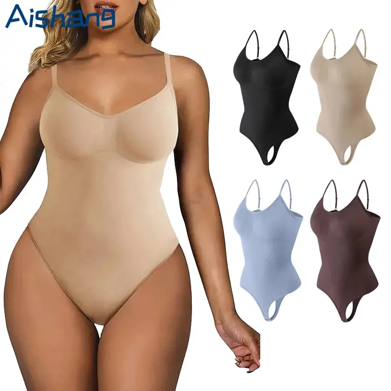 New styleShapewear Bodysuit Thong Colombian Fajas Body Shaper Seamless Tummy Control Slimming Sheath Flat Belly for Underwear