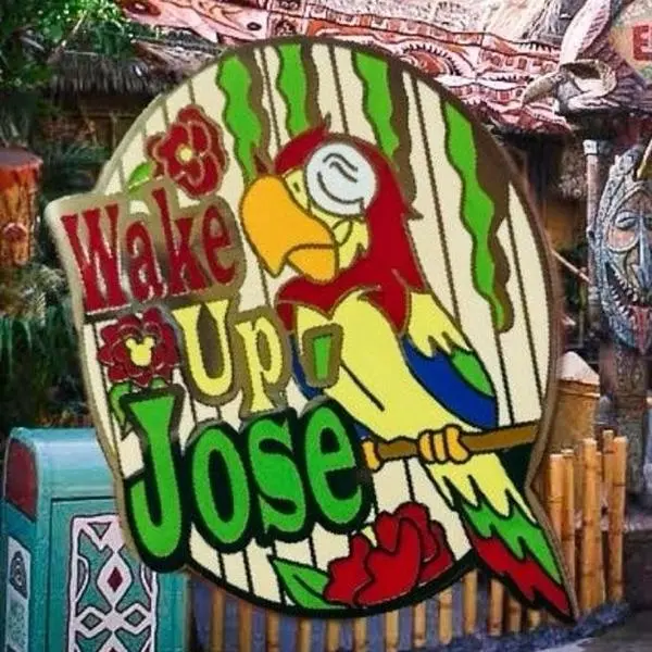 Wake Up Jose 2” Tiki Room Pin Fantasy Pin with Parrot Design Enchanted Hawaiian Adventure
