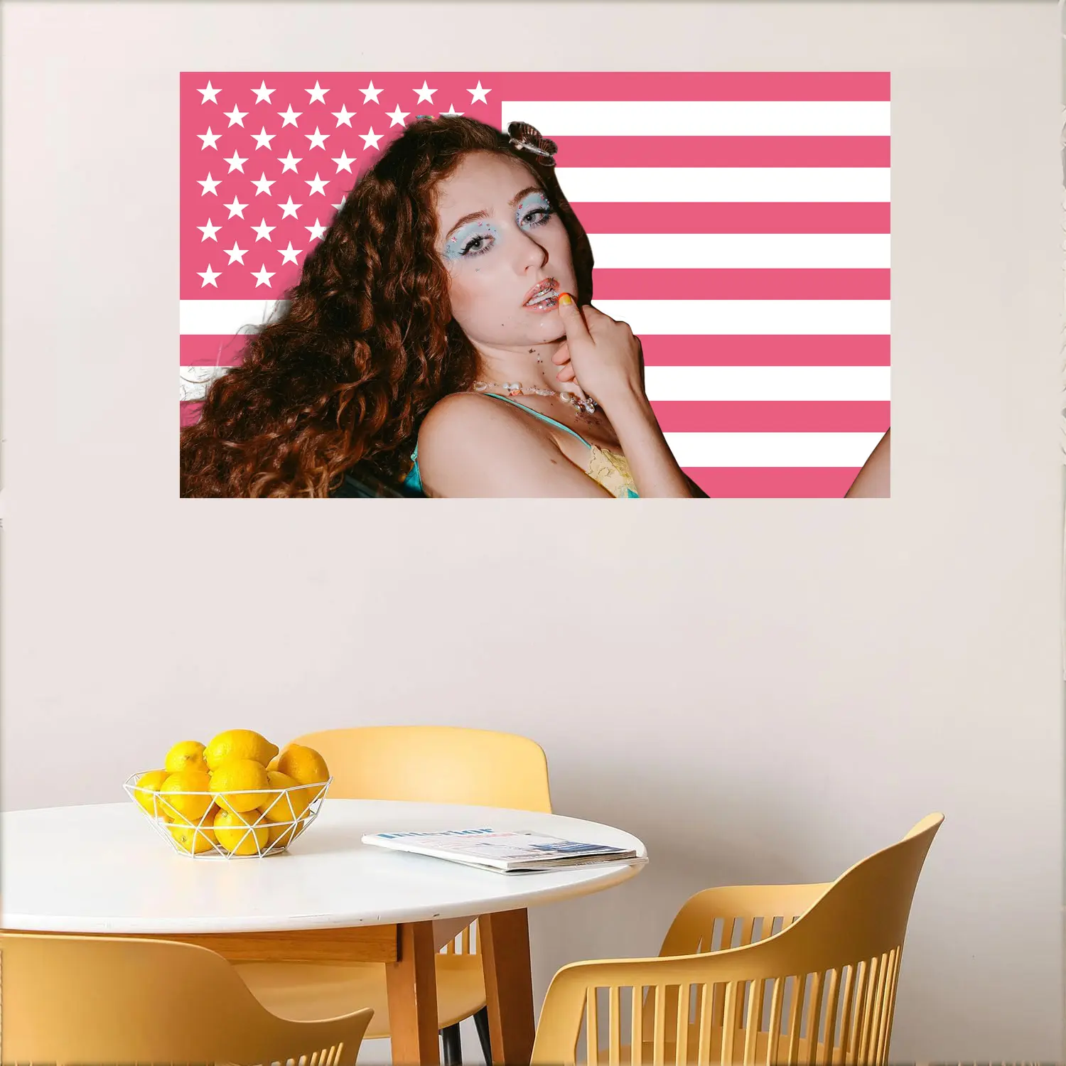 Chappell Roan American Flag Tapestry, 3x5Ft Printed Wall Banner, Home Supplies, Indoor/Outdoor Decoration, Festive Party Backdrop, Chappell Roan American Flagtapestry Flag