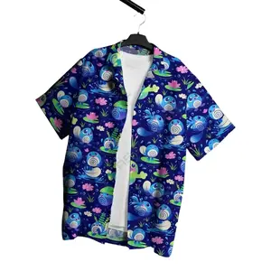 Poliwag PKM Hawaiian Shirt Set – Tropical Button-Up Shirt, Summer Beach Short, Funny Unisex Vacation Outfit, Family Matching for All Ages,  Shirt Gift