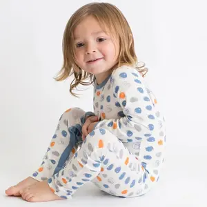 Bestaroo Orange & Blue Circles Romper Coverall, Lenzing Micromodal 95/5, Lap Shoulder, Snap-Leg, Snug Fit Sleep & Play, Newborn-Toddler