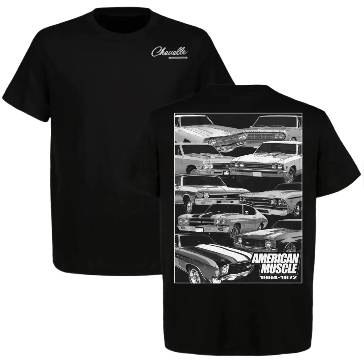 Chevelle American Muscle 1964–1972 T-Shirt, Classic Muscle Car Graphic Tee