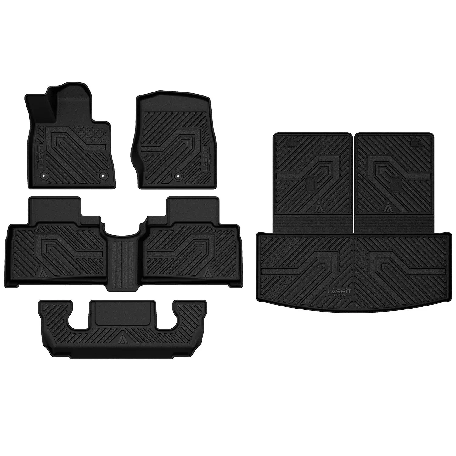 Lasfit Custom Floor Mat Bundle - Fit for 2020-2026 Ford Explorer, Including Seatback & Cargo Components, Mat Floor Mats