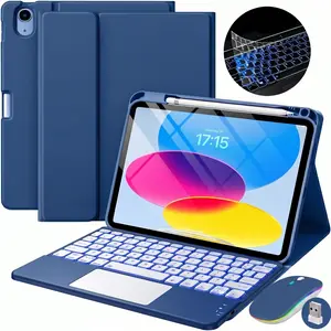 Magnetic Touchpad Keyboard Case Compatible with iPad 11th Gen A16 11-inch 2025 / iPad 10th Gen 10.9-inch 2022, Detachable Magnetic Touchpad Keyboard, RGB Backlit Bluetooth Keyboard, Pencil Holder, Wireless Mouse, Stylus Pen, Folio Keyboard Cover