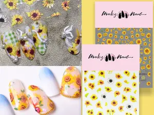 Sun flower Nail Art Sticker/ DIY Tips Guides Transfer Stickers