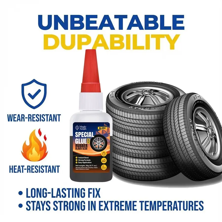 Strong Instant Adhesive Liquid Rubber Glue, Super Strong Adhesion, All Purpose Superglue, Universal Rubber Sealant for Basketball, Tires, Toys, Seals & Rubber Products, Fast-Drying, Long Lasting Adhesive, High Temperature Resistant, Multi Purpose Glue