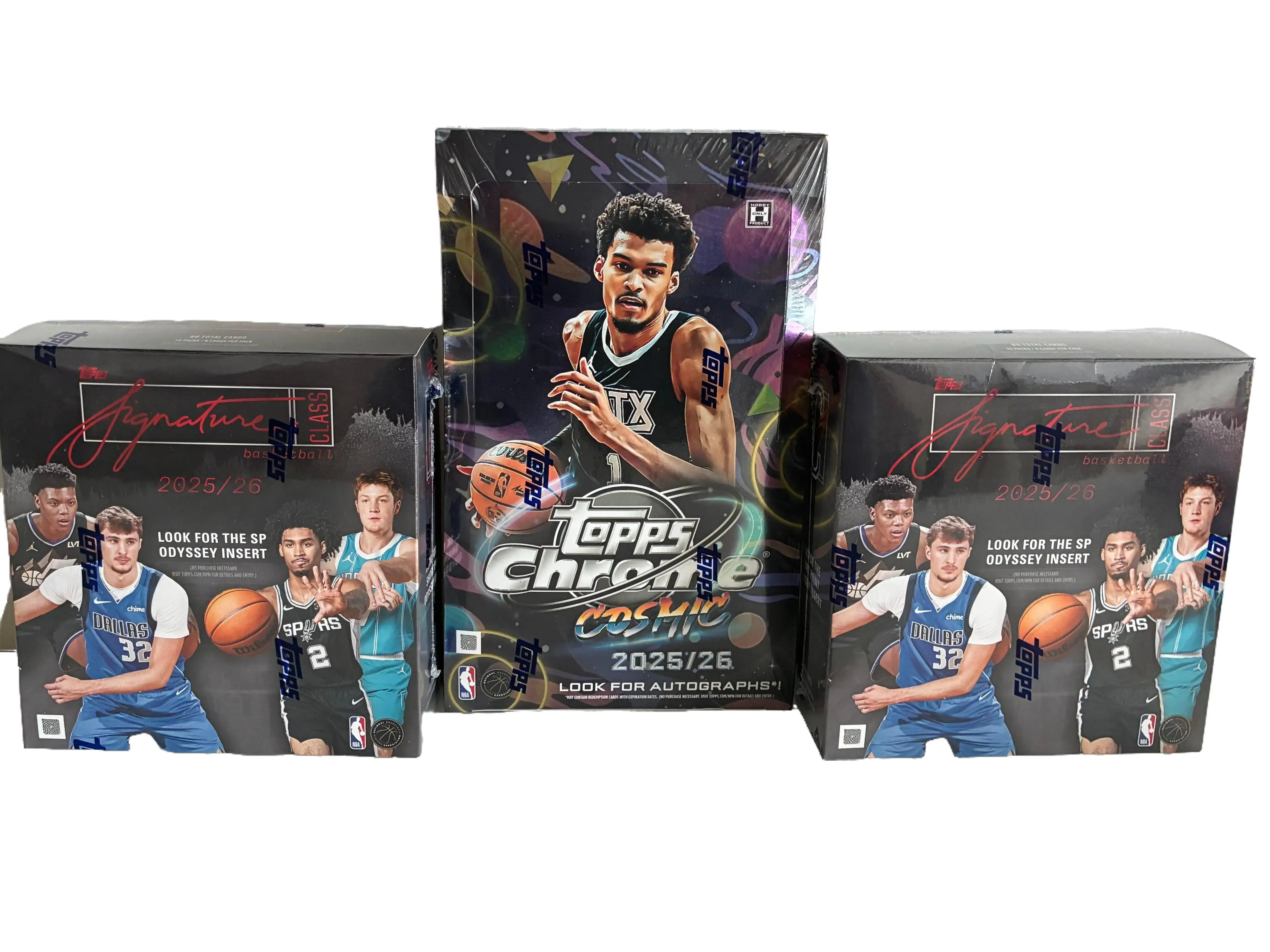 1 Box of Topps Chrome Cosmic 2025/26 Hobby + 2 Boxes of Topps Signature Class 2025 Mega- 240 Cards Total - Chase Rare SSP Inserts Like Planetary Pursuits