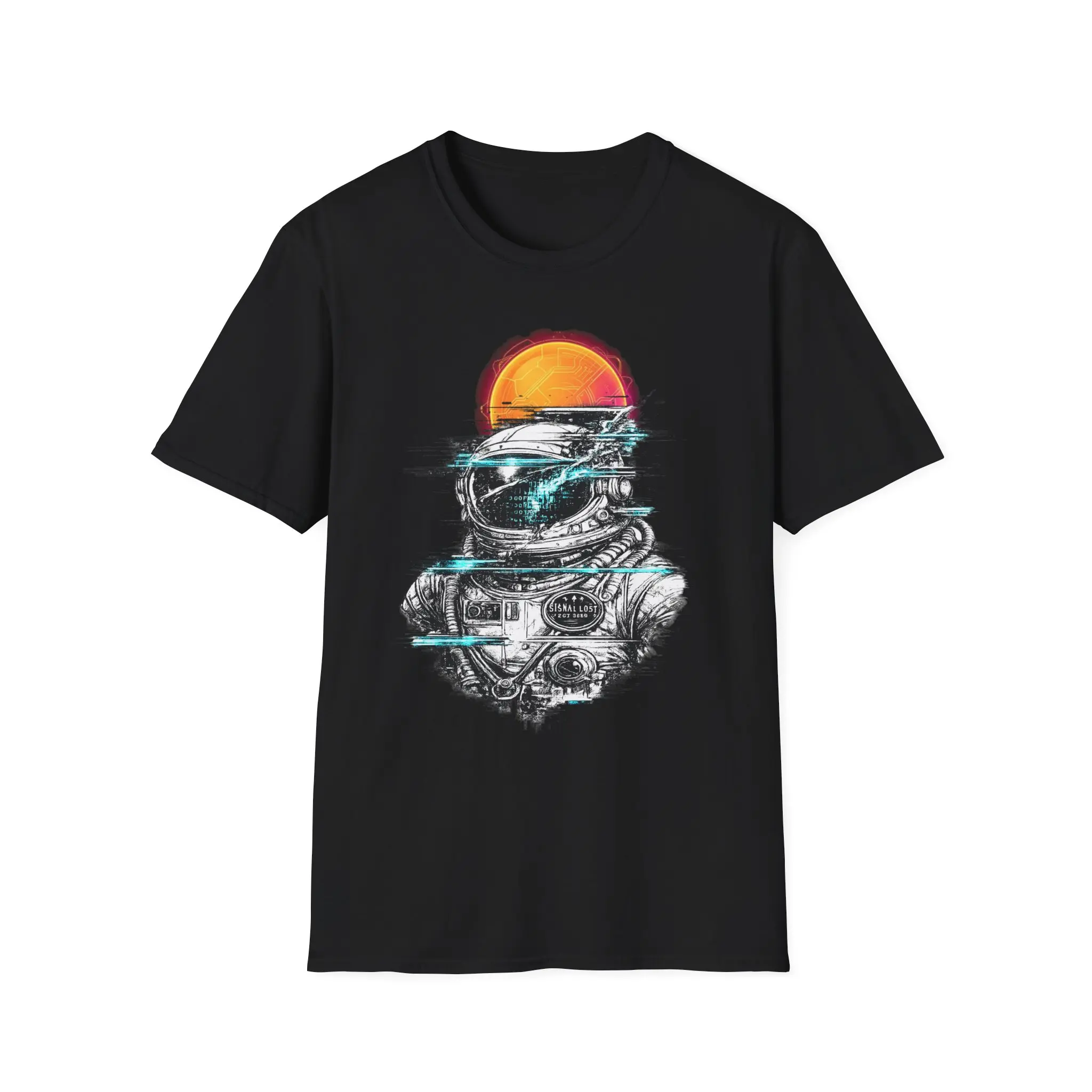 Retro Astronaut Helmet T-Shirt| Sunset Vaporwave Space Graphic