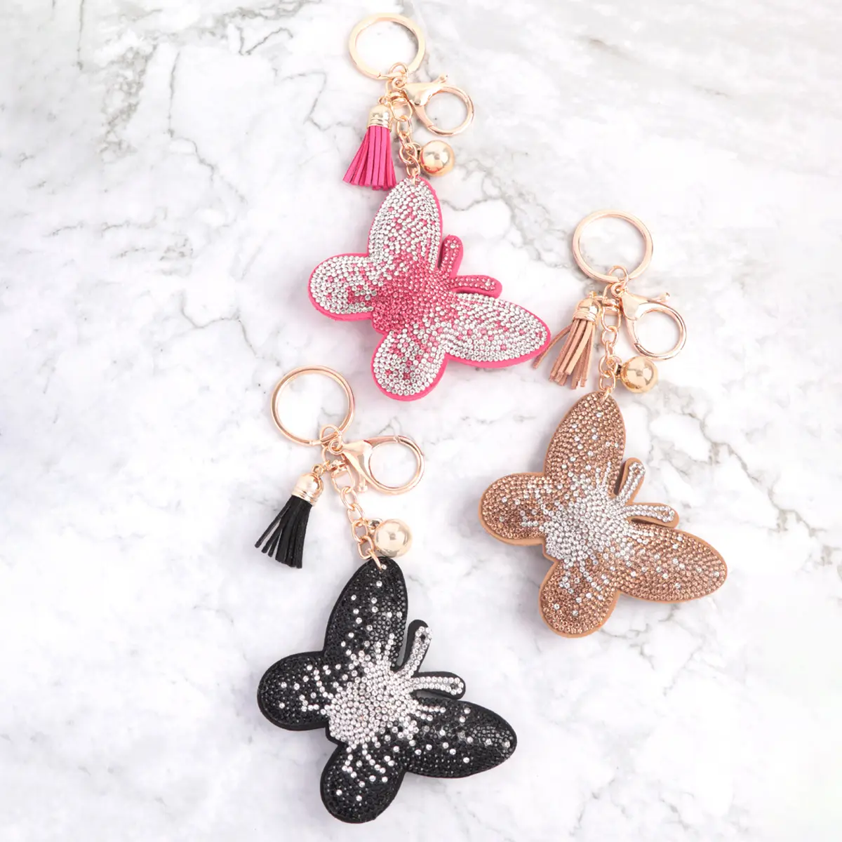 Butterfly Rhinestone Keychains