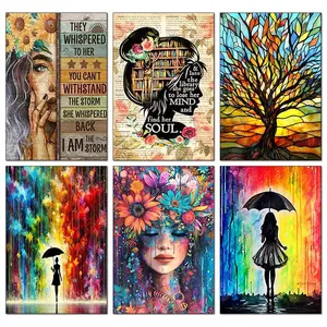 1pc 5D Diamond Art Painting Kit, Coffee & Book Design, Full Round Diamonds, DIY Mosaic Inlay Crafts, Perfect for Home Wall Decor