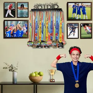 Metal Medal Display Stand, I Believe I Can Do It, Fits Awards Running Football Gym Wrestling Swimming Basketball Baseball Rugby Golf