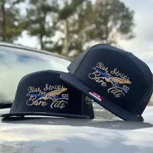 Blue Strips Bear Tits Hat | Funny 7 Panel Trucker Snapback Cap, Novelty Gag Gift for Him Dad