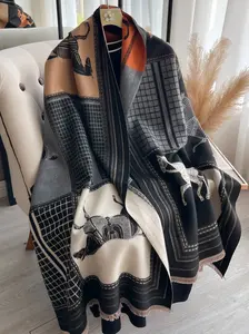 Elegant Boho Style Women's Woven Scarf, Animal Pattern, Perfect Gift for Her, Fashion Accessory for All Seasons, Textured Blanket Scarf