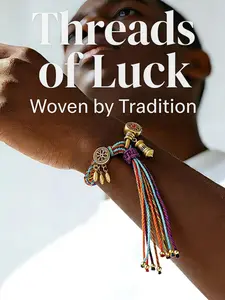 Tibetan Om Mani Padme Hum Dreamcatcher Lucky Charm, Traditional Handcrafted Colorful Reincarnation Knot Design, String Bracelet Accessory