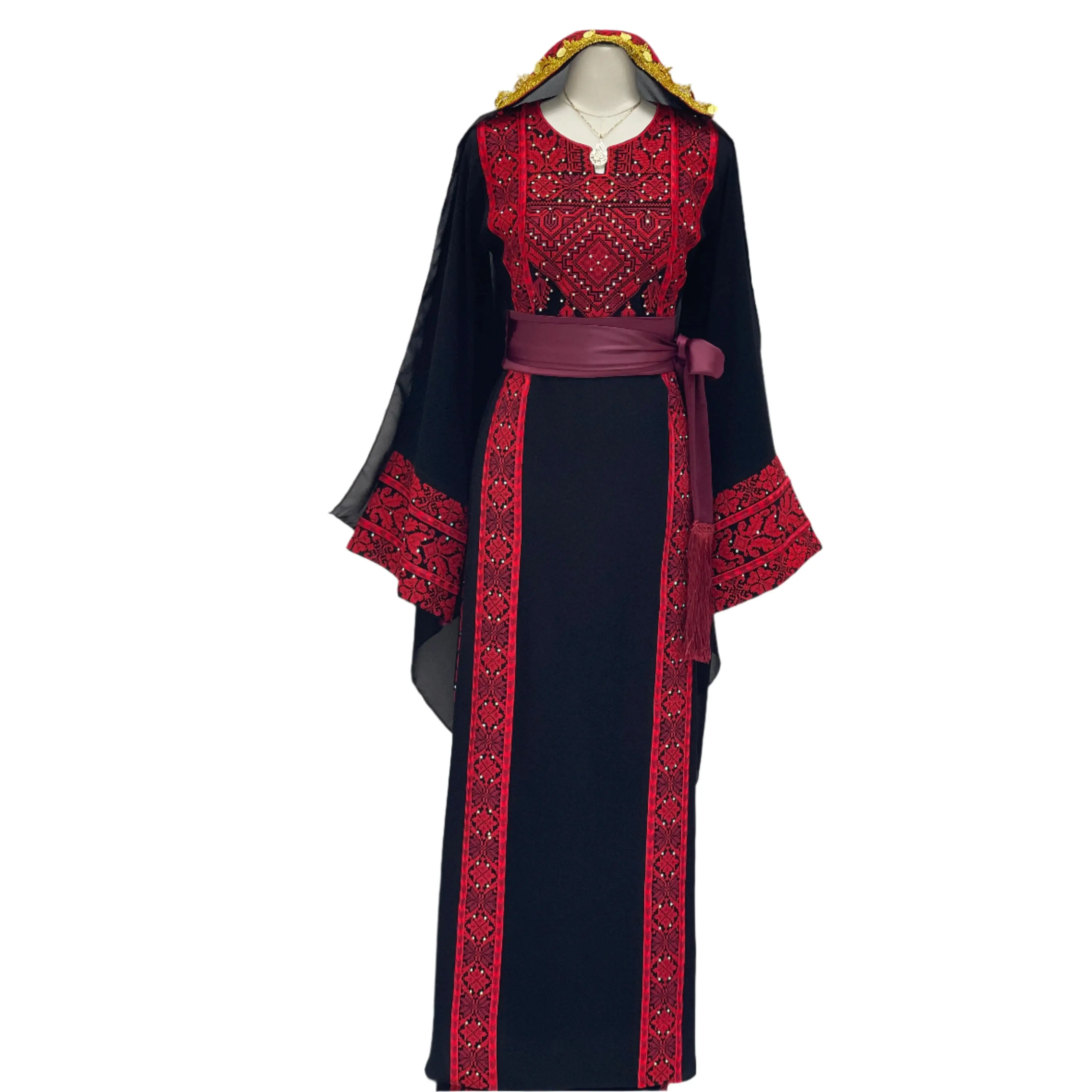 Rema Embroidered Thobe – Elegant Traditional Ensemble with Khirka and Belt