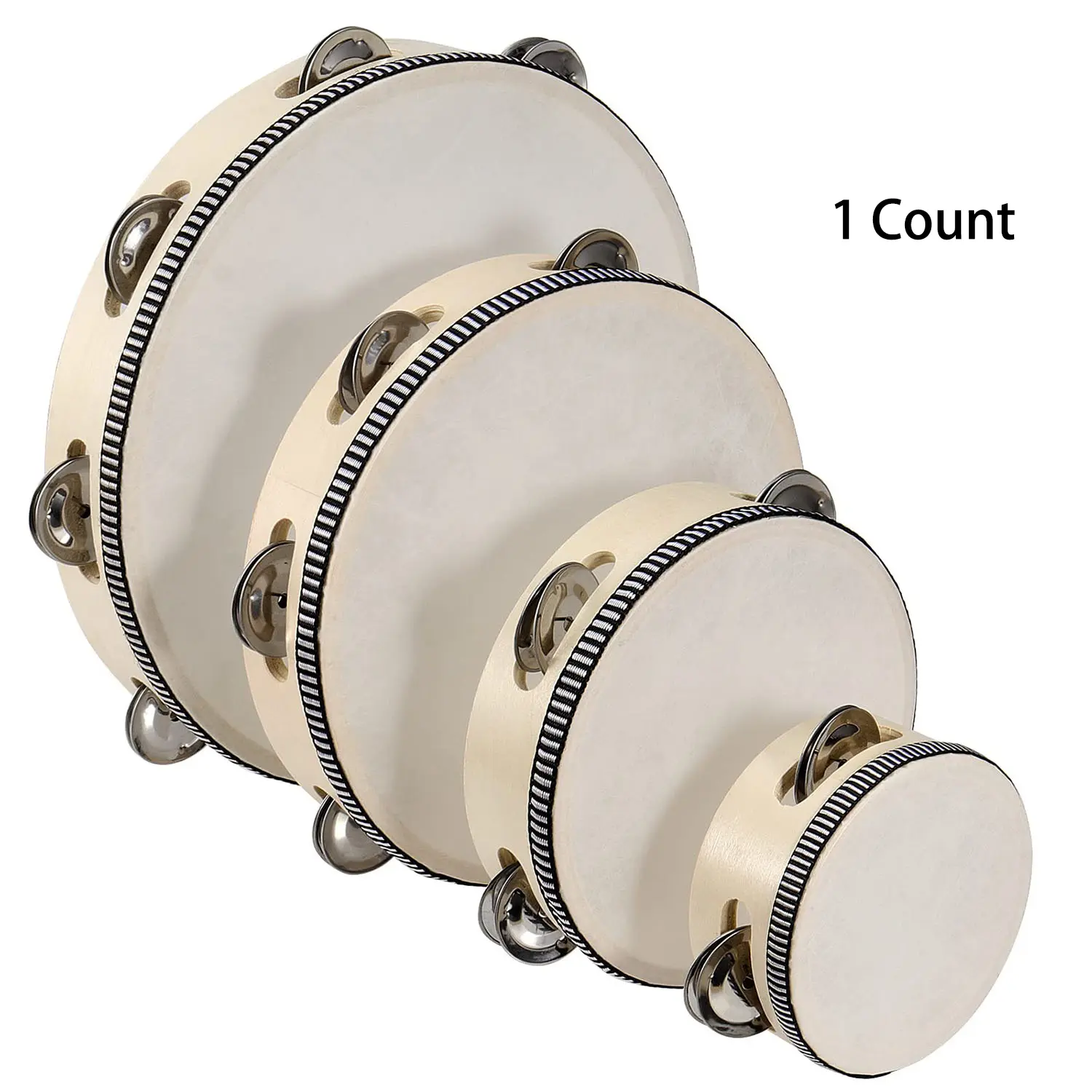 4/6/8/10 Inch Tambourine, Handheld Wooden Tambourine, Musical Instrument for Party KTV, Rhythm Percussion Drums Instrument for Adults, Percussion Musical Instruments