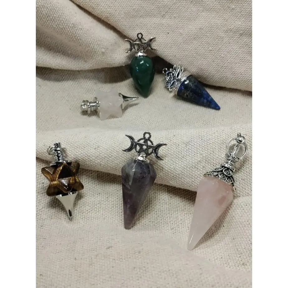 Intuitively Chosen Pendulum Natural Crystal Blessed Charged and Activated with Chain Included One Single Pendulum