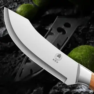 Stainless Steel Curved Blade Knife, 1 Count Professional Meat Cleaver, Multifunctional Knife for Cutting, Trimming and Peeling, Kitchen Knife, Kitchen Accessories, Stainless Steel Knives
