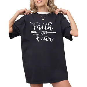 Faith Over Fear Christian Shirt – Inspirational Arrow Design Tee