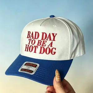 Funny “Bad Day To Be A Hot Dog” Trucker Hat, 4th of July Patriotic Cap, BBQ Party Hat, Summer Snapback, Gift for Dad Mom, Father’s Day Mother’s Day Funny Hat summerwins