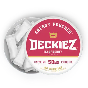 Deckiez Raspberry Fuego Flavored Caffeine Pouches Beverage Sugar Men's Anabolic