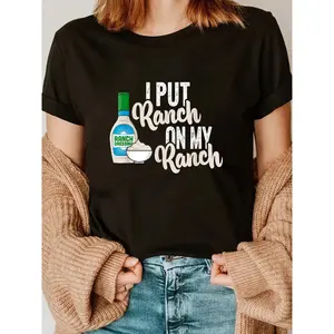 GGOR 100% Cotton I Put Ranch On My Ranch Shirt Funny Vintage Ranch Dressing T-Shirt